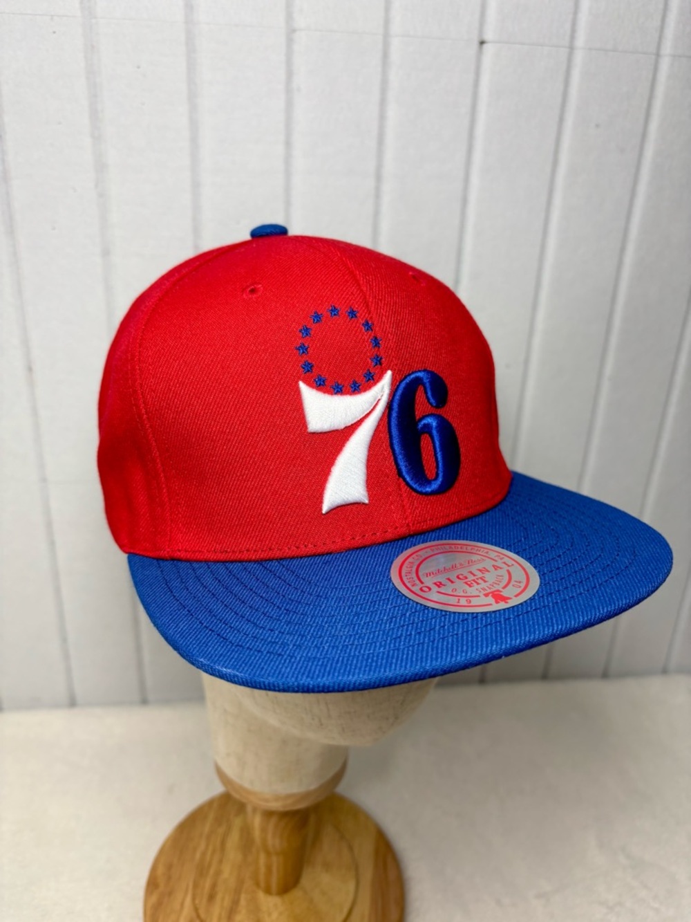 Mitchell & Ness Royal NBA Philadelphia 76ers Team Ground Snapback Red Blue
